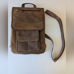 Michael Santor MacCase Messenger Laptop Bag In Brown Distressed Leather. Used
